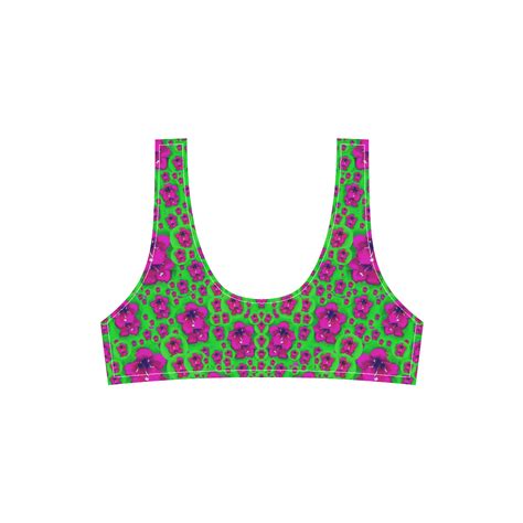 Fantasy Valentine In Floral Love And Peace Time Sport Top High Waisted Bikini Swimsuit Model