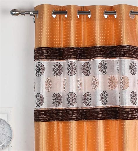 Buy Polyester Semisheer Feet Set Of Eyelet Curtains By Palars