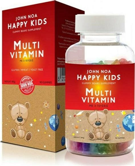 John Noa Happy Kids Multivitamin Multiflavoured 90 ζελεδάκια Pharmacybay