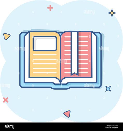 Book Library Icon In Comic Style Encyclopedia Cartoon Vector