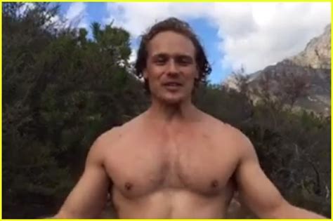 Sam Heughan S Shirtless Body Is On Display For My Peak Challenge