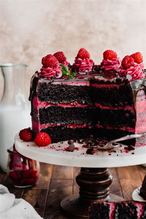 Chocolate Raspberry Cake Blue Bowl