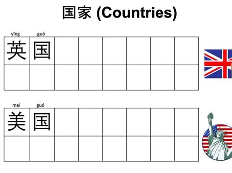 Learn And Write Countries In Mandarin Chinese Teaching Resources