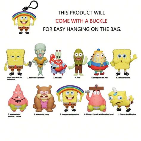 Nickelodeon 1pc SpongeBob SquarePants 3D Cartoon Anime Characters