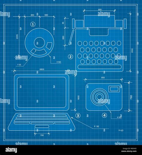 Plan Blueprint Esbozo De Proyecto De Equipo Personal Dibujo De Planos