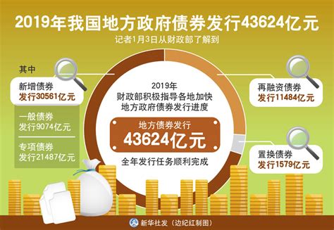 图表：2019年我国地方政府债券发行43624亿元 图解图表 中国政府网