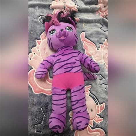 Build A Bear Toys Build A Bear Honey Girls Teegan Purple Tiger Euc