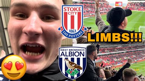 STOKE CITY VS WEST BROM 1 2 INSANE AWAY END LIMBS YouTube