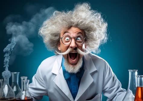 A funny scientist with a beard and glasses and a beard. | Premium AI-generated image