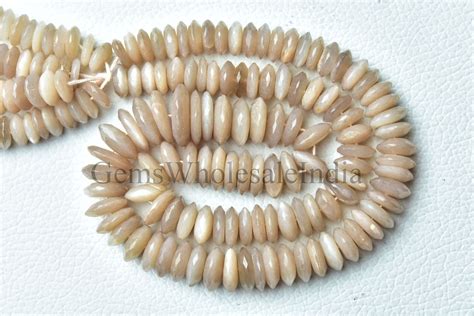 Aaa Moonstone German Cut Faceted Rondelle Moonstone Rondelle Bead