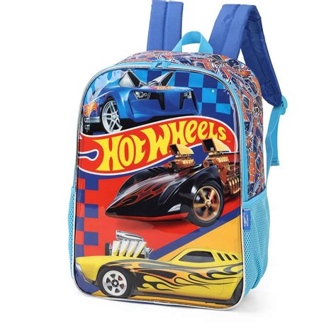 Mochila Infantil Hot Wheels em Poliéster Luxcel PT UN Escolar Kalunga