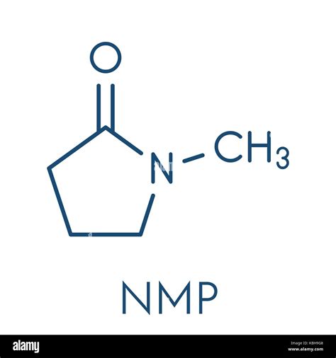 N Methyl 2 Pyrrolidone NMP Chemical Solvent Molecule Skeletal