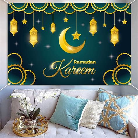 Ramadan Decor Background Tablecloth Eid Mubarak Decor For Home Ramadan