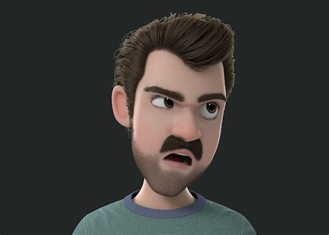 Um Personagem De Desenho Animado Barba E Bigode Foto Premium