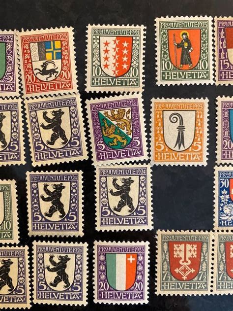 Alte Pro Juventute Sammlung Postfrisch Wappen Schweiz Kaufen Auf