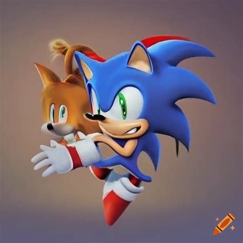 Sonic And Tails Running To Santa S Workshop