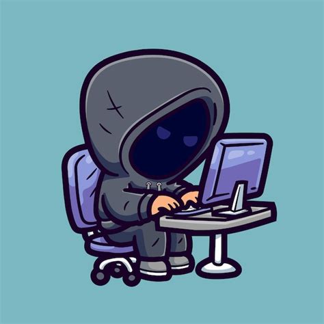 Premium Vector Vector Illustration Cartoon Hacker