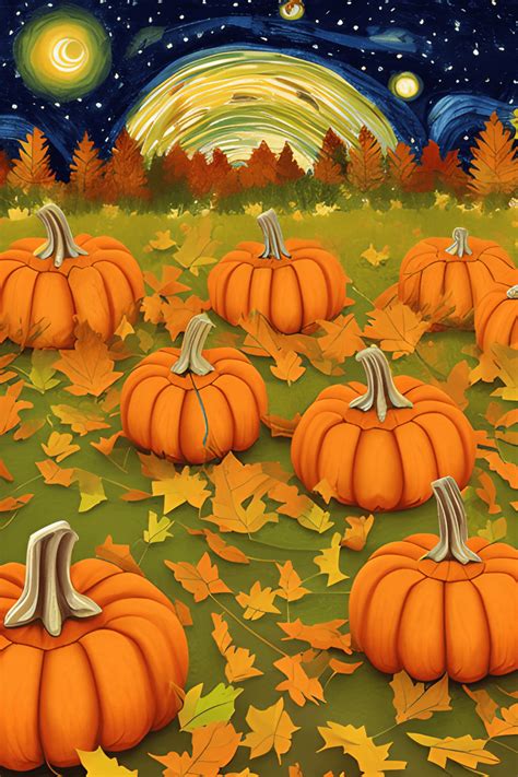 Beautiful Pumpkin Patch in Fall Colors · Creative Fabrica