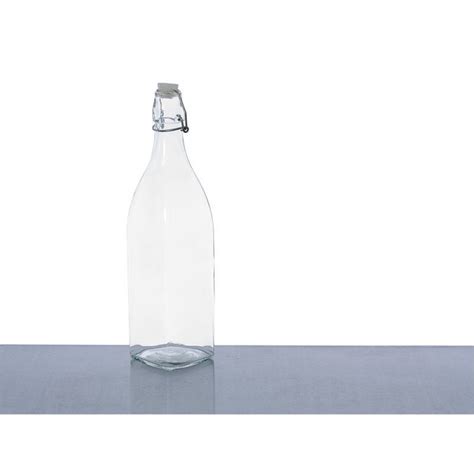 Clear Glass Water Bottle With Stopper 1l