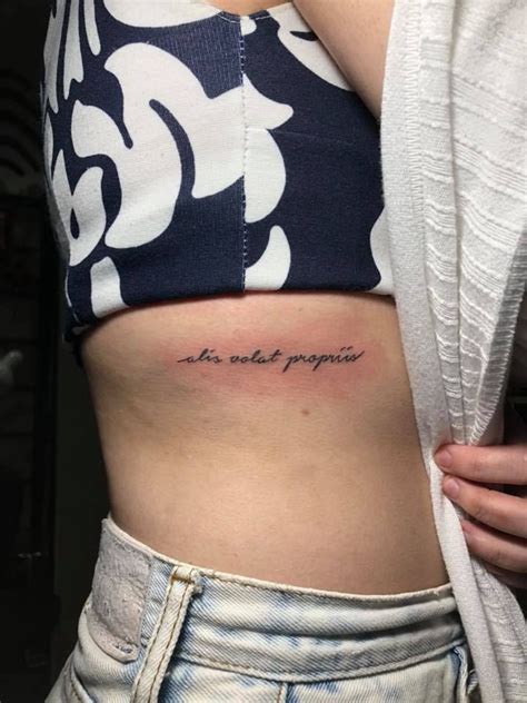 Rib Tattoo Alis Volat Propriis She Flies With Her Own Wings 01 29