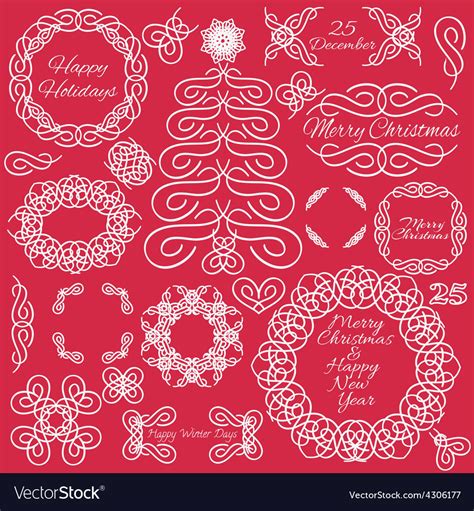 Design elements hand-drawn flourishes Royalty Free Vector