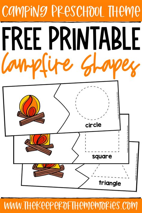 Free Printable Camping Shapes Activity The Keeper Of The Memories