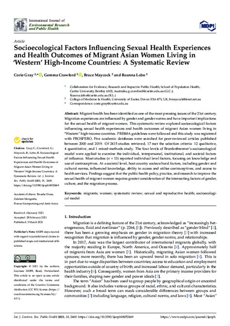 Pdf Socioecological Factors Influencing Sexual Health Experiences And