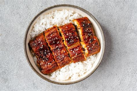 Premium Photo Japanese Eel Grilled With Rice Bowl Or Unagi Don