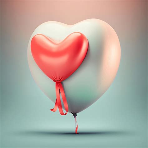 Premium Photo D Render Glossy Heart Shape Balloons