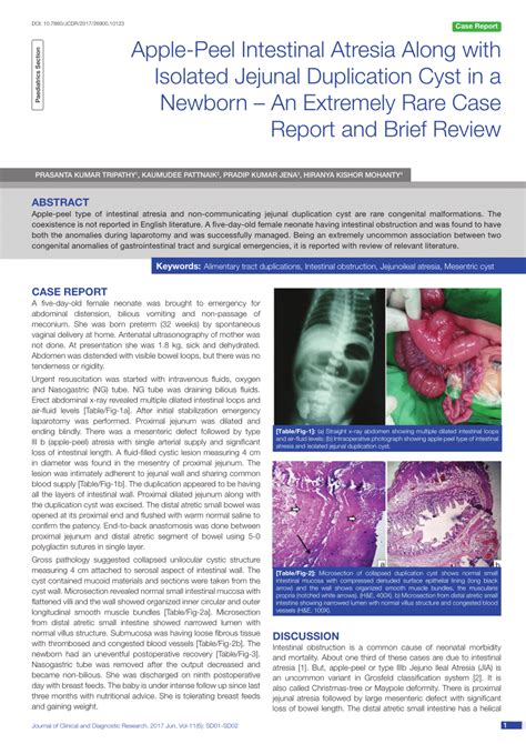 Pdf Apple Peel Intestinal Atresia Along With Isolated Jejunal