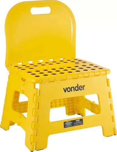 Banca Vonder Banqueta Pl Stica Dobr Vel At Kg C Encosto Amarelo