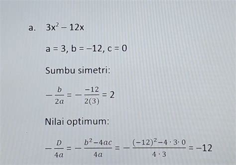 Sumbu Simetri Dan Nilai Optimum Quizizz