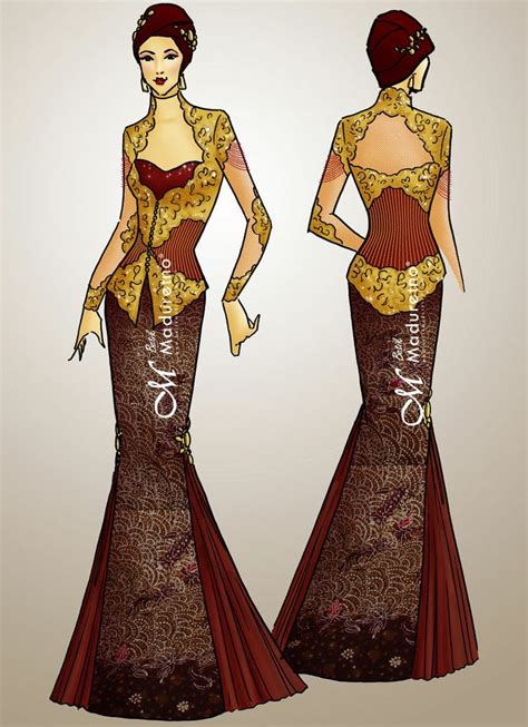 43 Sketsa Kebaya Brokat Modern Inspirasi Untuk Anda