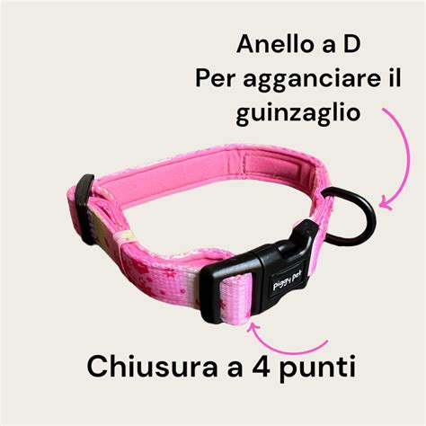 Collare Per Cani Flower Power Pink Elegante E Comodo Piggy Pet