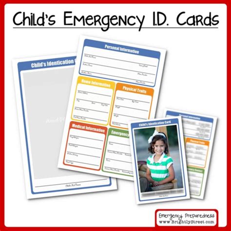 Emergency Preparedness - Children's Identification Cards - Brightly Street