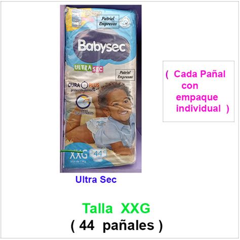 Pañal Babysec Ultra Sec Talla XXG Empaque individual Pack de