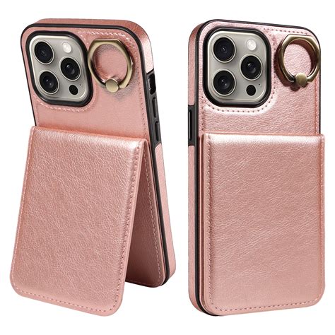 Elehold Magnetic Wallet Case For Iphone 13 Pro Built In 360°rotation Ring Standslim Shockproof