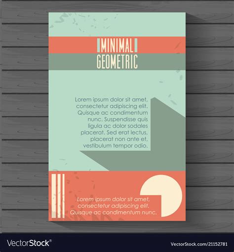 Minimal Geometric Template With Wooden Background Vector Image