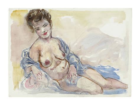 George Grosz German 1893 1959 Reposing Female Nude Recto And