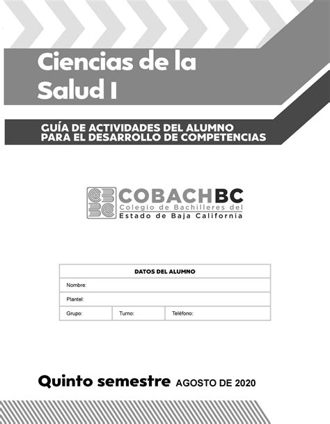 Ciencias De La Salud I Ciencias De La Salud I Gu A De