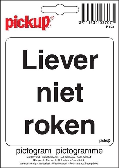 Pickup Pictogram X Cm Liever Niet Roken Bol