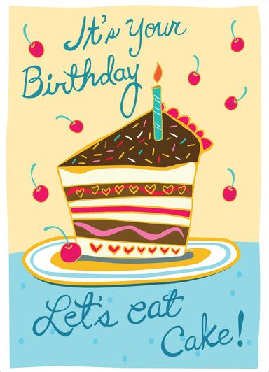 Lets Eat Cake Birthday Card Mm07 Nelson Line