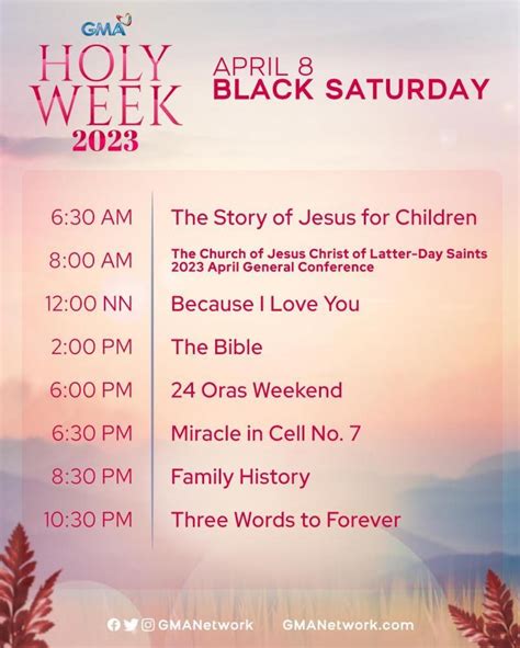 Gma Network Features Special Programming Schedule For Holy Week 2023