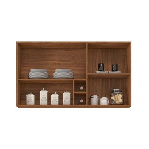 Armário Aéreo para Cozinha Firenze Nicho Portas Amêndola Touch Nude Prime Tx Demóbile