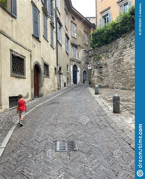 Street In Old City Of Bergamo Editorial Photo Image Of Doors Walls