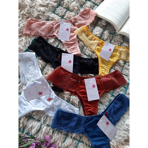 Kit Calcinha Feminina Lingerie Sexy Fio Pingente Pimenta Shopee Brasil