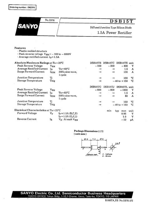 Dsb Te Datasheet Pdf Stock And Price Sanyo Semicon Device