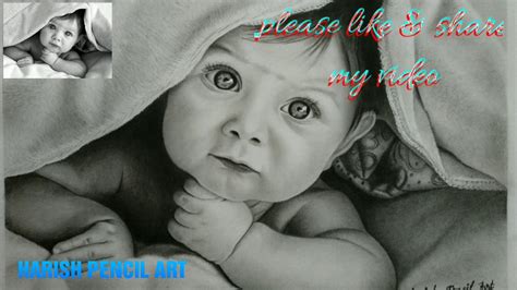 Realistic pencil drawing of little baby (time laps video) - YouTube