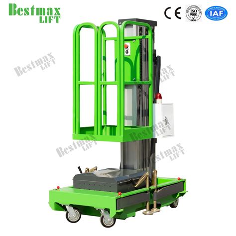 M Aluminum Alloy Aerial Work Platform Single Mast Vertical Lift