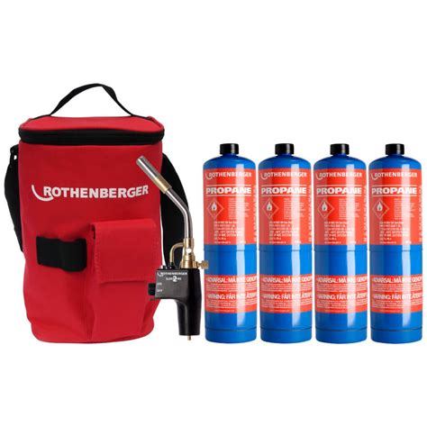 Rothenberger Hot Bag With Superfire Blow Torch Propane Bottles